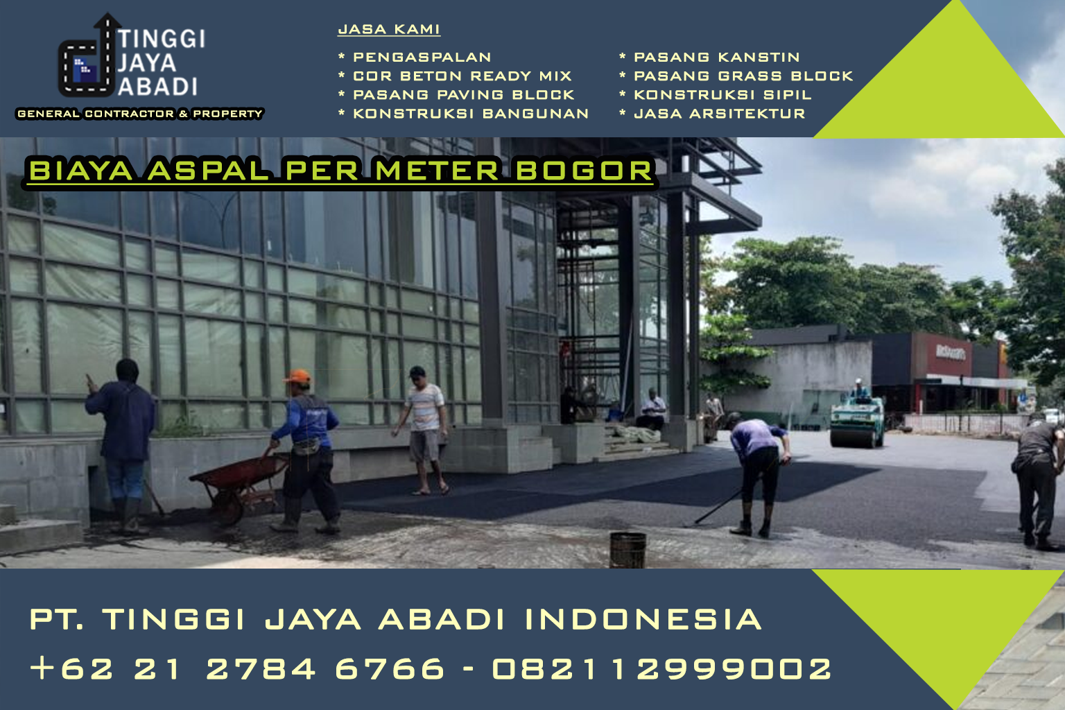 Biaya aspal per meter Bogor